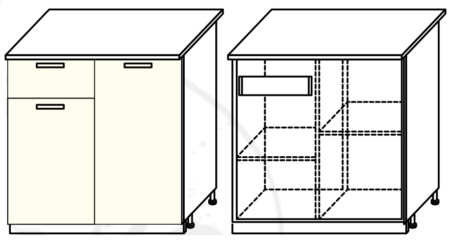 Фото Кухня Диана-4 (ЛДСП) шкаф-стол 800 (ШН-815L) от производителя Фант-мебель в Мелитополе по цене 4 690 ₽