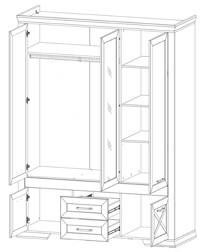 Фото Шкаф Marselle SZF5D2S (168) трехдверный от производителя Black Red White (БРВ) в Мелитополе по цене 62 740 ₽