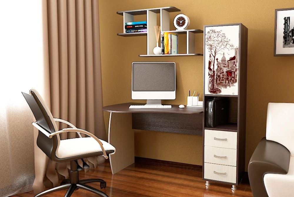 Фото Стол компьютерный Гимназист(М) (с полкой) от производителя ТриЯ в Мелитополе по цене 15&nbsp;510 ₽