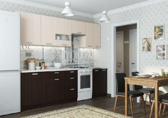 Кухня Розалия (1,7) (дуб венге-дуб млечный, дуб венге-дуб млечный,(SV-мебель))