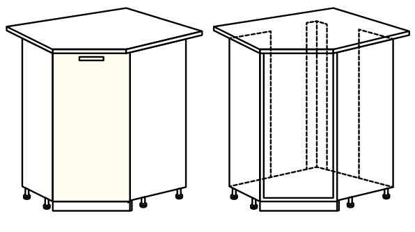 Фото Кухня Диана-4 (ЛДСП) шкаф-стол 860 (ШНУ-1) от производителя Фант-мебель в Мелитополе по цене 2 960 ₽