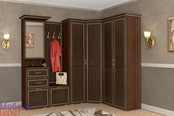 Фото Шкаф угловой с зеркалом Виктория (440) от производителя Мебель Маркет в Мелитополе по цене 16 010 ₽