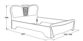 Фото Кровать двуспальная Ольга-12 МДФ (СМ 160х200) с ортопедическим основанием от производителя Фант-мебель в Мелитополе по цене 19 270 ₽