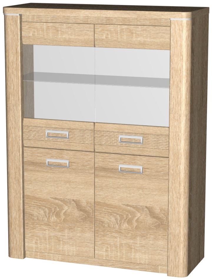 Фото Пенал со стеклом низкий Магнолия ГМ-05 от производителя СБК в Мелитополе по цене 25&nbsp;330 ₽