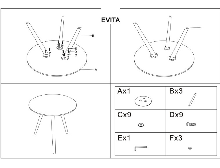 Фото Стол обеденный Signal Evita от производителя Signal в Мелитополе по цене 32 490 ₽