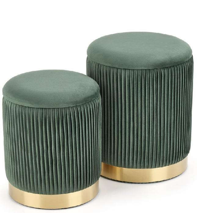 Комплект Halmar Monty (2 пуфа) (ткань, золотой, темно-зеленый (Halmar ) ) Комплект Halmar Monty (2 пуфа) (ткань, золотой, темно-зеленый (Halmar ) )