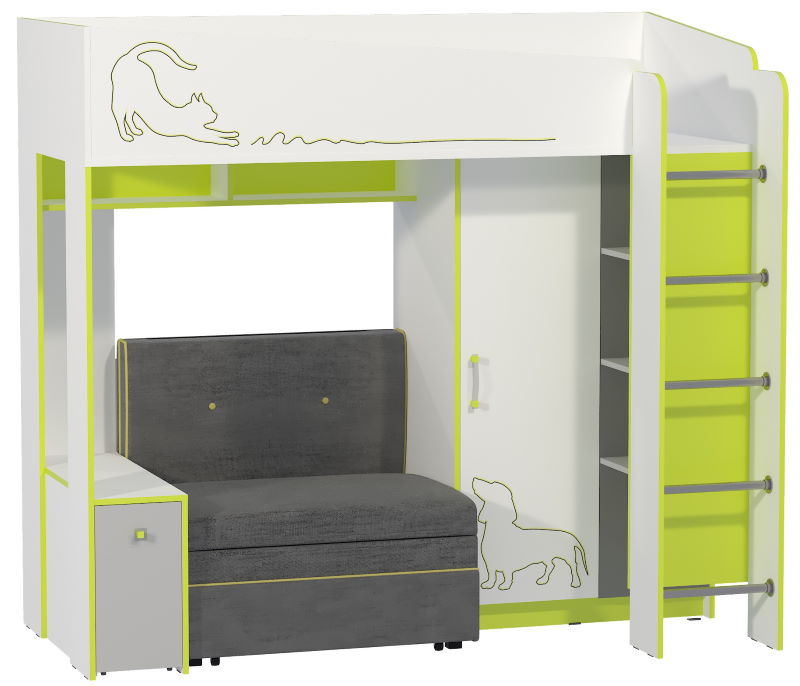 Фото Кровать двухъярусная 11.20 Альфа (СМ 80х190) с основанием от производителя Моби в Мелитополе по цене 22 050 ₽