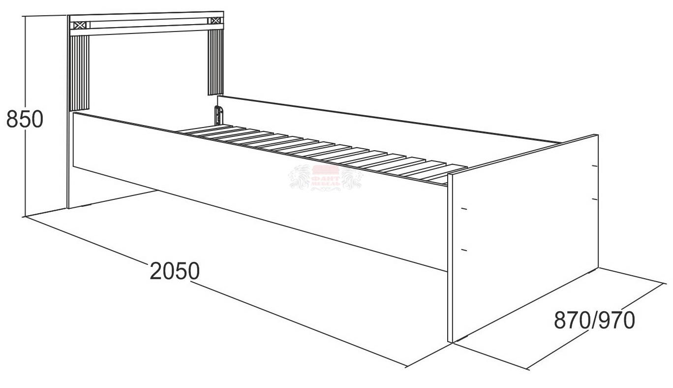 Фото Кровать односпальная Ольга-18 (СМ 90х200) с основанием от производителя Фант-мебель в Мелитополе по цене 6 080 ₽