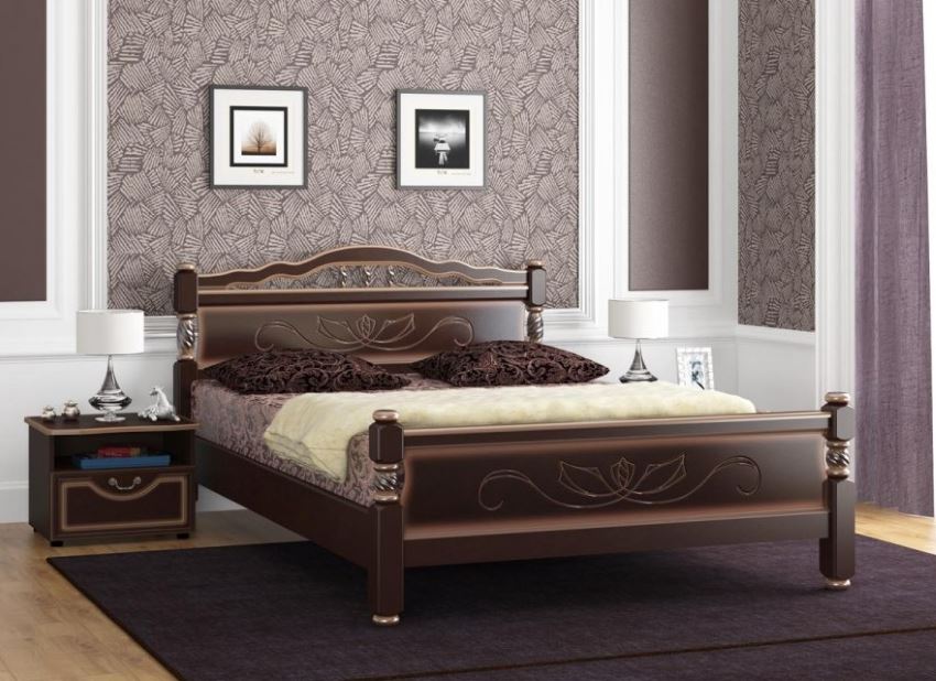 Фото Кровать двуспальная Карина-5 (СМ 140х200) без основания с универсальными царгами от производителя Браво-мебель в Мелитополе по цене 17&nbsp;530 ₽