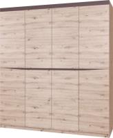 Шкаф Тиана ШР-4 (200) без зеркал четырехдверный (дуб бонифаций, дуб бонифаций-вольфрам,(Браво-мебель)) в Мелитополе от производителя 