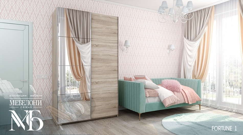 Фото Шкаф-купе Fortune-1 (1,8 - 2 двери) (400/600/800) от производителя Мебелони в Мелитополе по цене 59 490 ₽