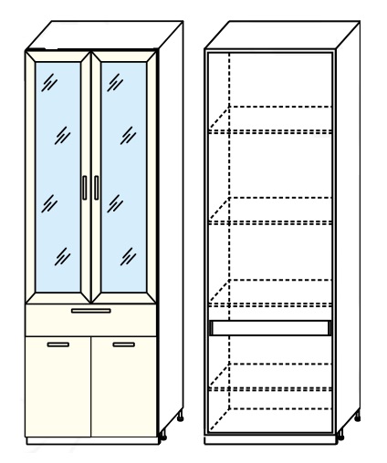 Фото Кухня Диана-4 (ЛДСП) шкаф 800 (ШП-2) от производителя Фант-мебель в Мелитополе по цене 11 530 ₽
