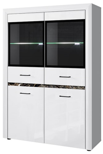 Фото Шкаф с витриной 2V2D ВайтБлек (WhitBlack) от производителя Анрэкс в Мелитополе по цене 33 870 ₽