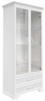 Шкаф с витриной Грация (2 дв) 2 стекла (белый, белый  (Браво-мебель) ) в Мелитополе от производителя 