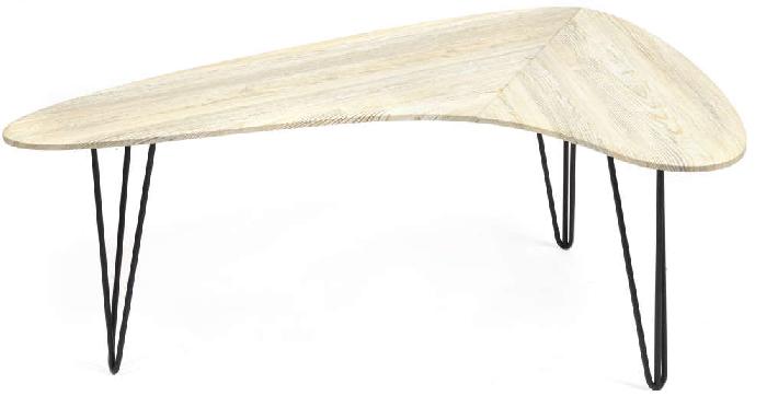 Стол журнальный Волкат (Wolcot) (металл, мдф-скания натуральная,  черный (Tetchair) )