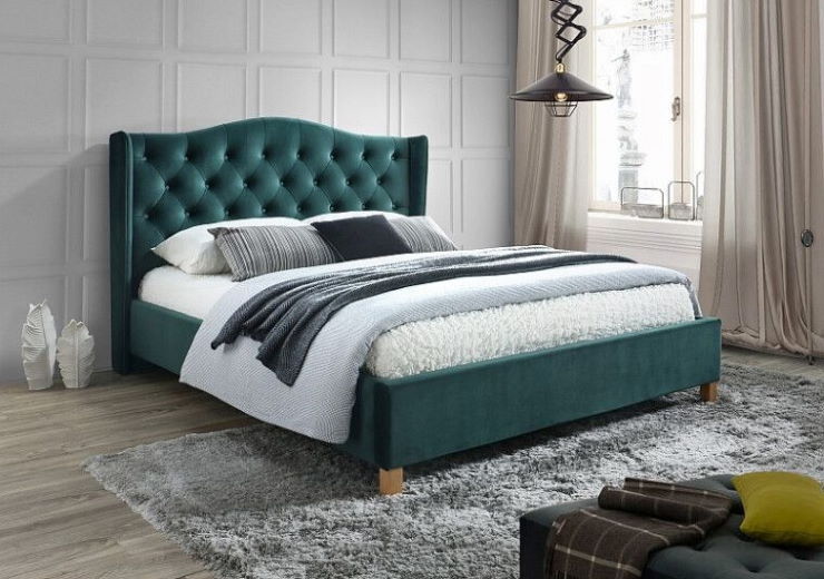 Фото Кровать двуспальная Signal Aspen velvet bluvel (СМ 180х200) c ортопедическим основанием от производителя Signal в Мелитополе по цене 80 830 ₽