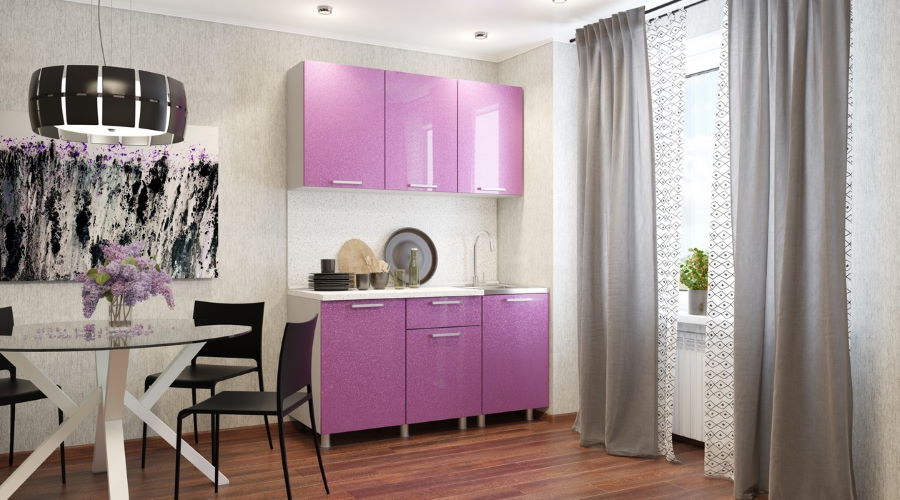 Фото Кухня блестки Сирень (1,5) от производителя БТС  в Мелитополе по цене 28 130 ₽