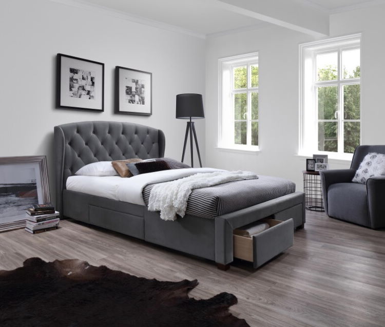 Фото Кровать двуспальная Halmar Sabrina (СМ 160х200) c ортопедическим основанием от производителя Halmar  в Мелитополе по цене 71 530 ₽