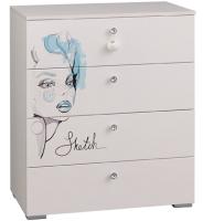 Комод Гламур  (белый-белый глянец (Мебельсон) ) в Мелитополе от производителя 