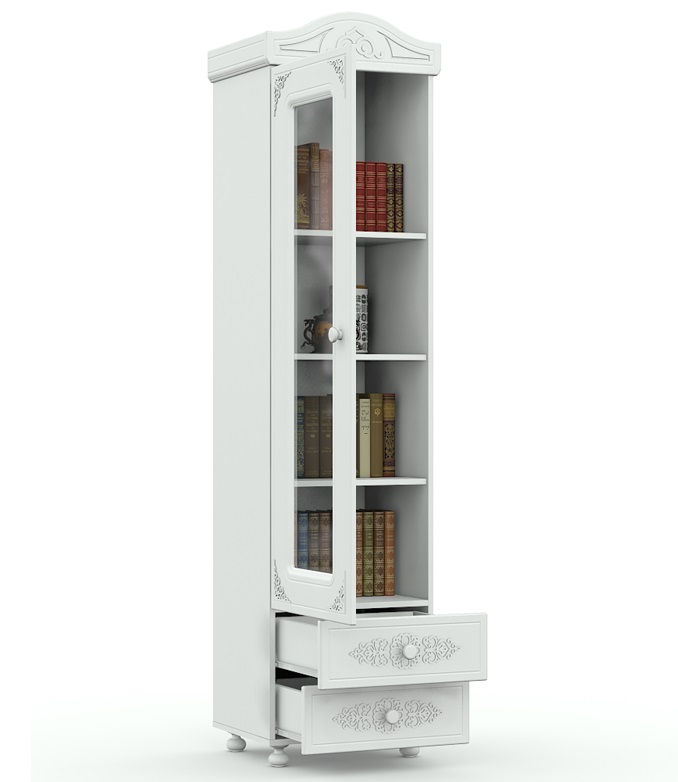 Фото Шкаф-пенал со стеклом Ассоль АС-1  от производителя Компасс в Мелитополе по цене 27 850 ₽