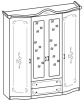 Фото Шкаф Сильвия (190) четырехдверный от производителя Ставрополь Мебель в Мелитополе по цене 32&nbsp;170 ₽